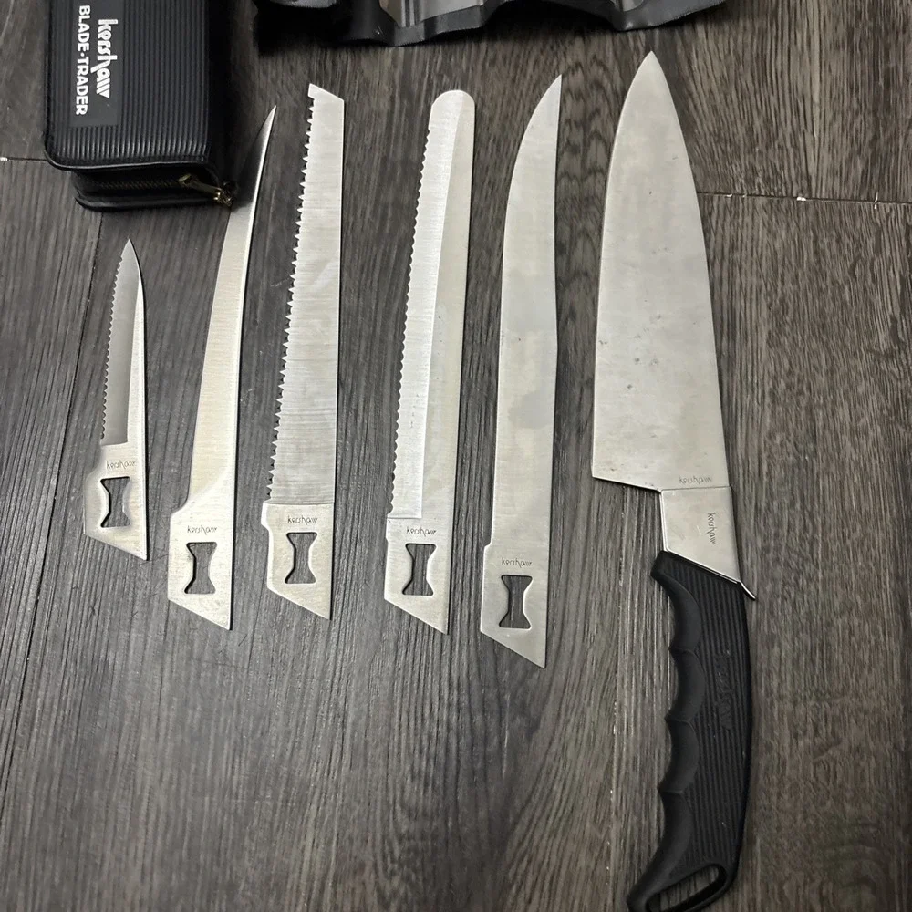 Vintage Kershaw BLADE TRADER 6 Knife & Blade Set Model 1099TF Japan W/Case